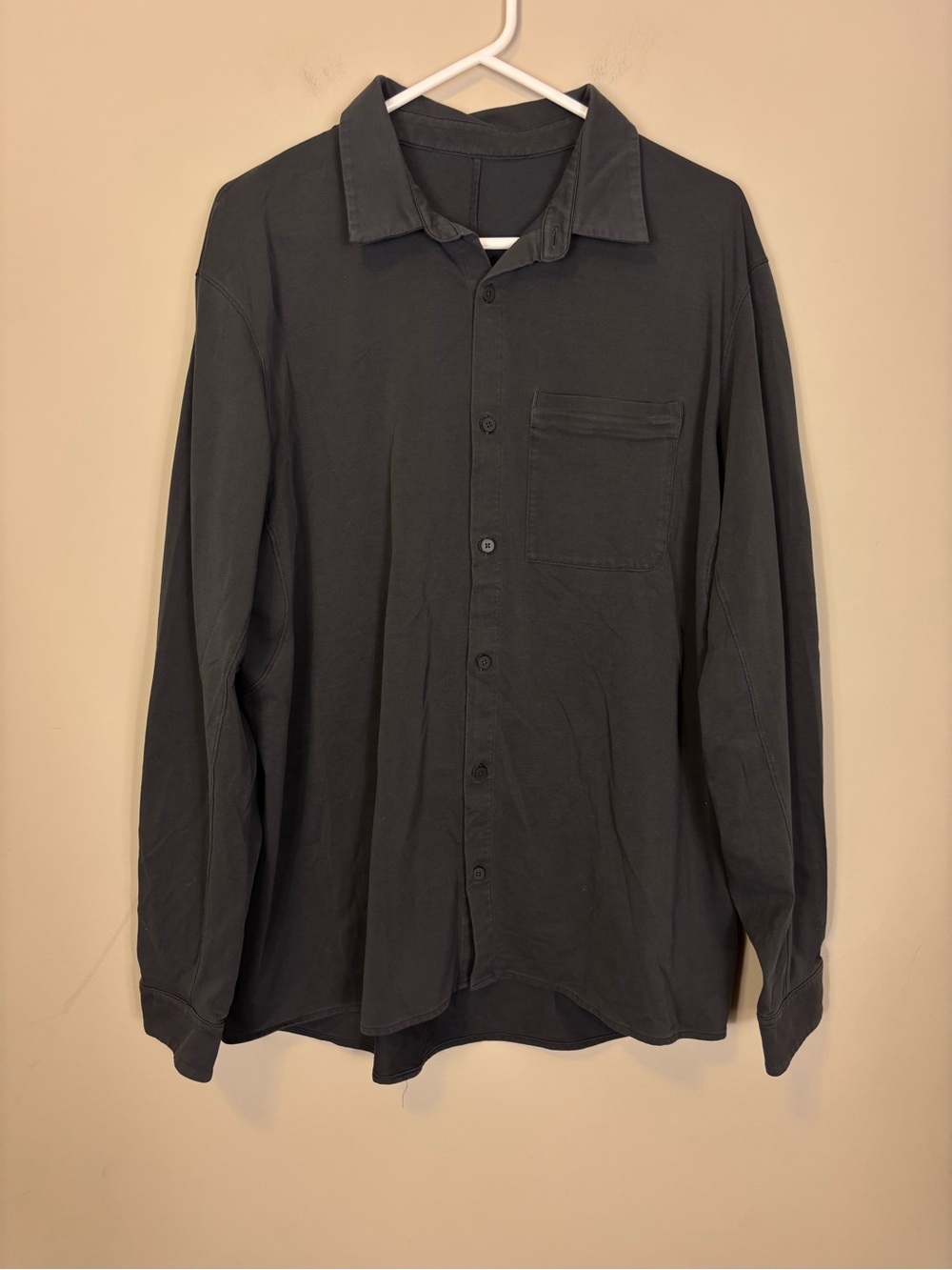 lululemon athletica Men's Dark Charcoal/Black Button-Down Shirt XXL